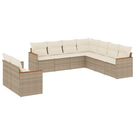 Maison exclusive - salon de jardin avec coussins 9 pcs beige résine tressée