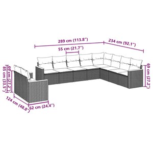 Maison exclusive - salon de jardin 10 pcs avec coussins noir résine tressée