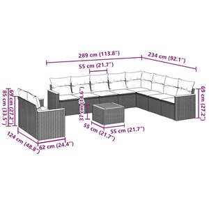 Maison exclusive - salon de jardin 11 pcs avec coussins noir résine tressée