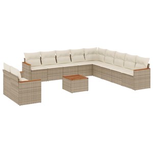 Maison exclusive - salon de jardin avec coussins 12 pcs beige résine tressée
