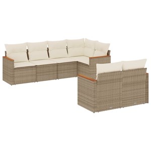 Maison exclusive - salon de jardin avec coussins 7 pcs beige résine tressée