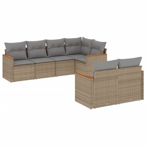 Maison exclusive - salon de jardin avec coussins 7 pcs beige résine tressée