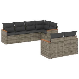 Maison exclusive - salon de jardin avec coussins 7 pcs gris résine tressée