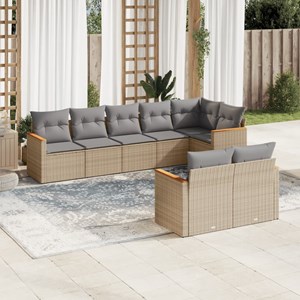 Maison exclusive - salon de jardin avec coussins 8 pcs beige résine tressée