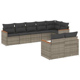 Maison exclusive - salon de jardin 8 pcs avec coussins gris résine tressée