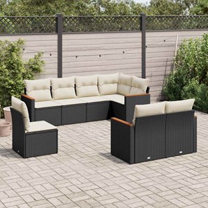 Maison exclusive - salon de jardin 8 pcs avec coussins noir résine tressée
