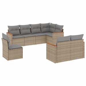Maison exclusive - salon de jardin avec coussins 8 pcs beige résine tressée