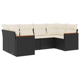Maison exclusive - salon de jardin 6 pcs avec coussins noir résine tressée