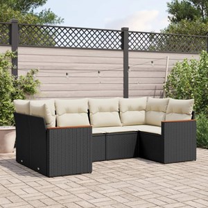 Maison exclusive - salon de jardin 6 pcs avec coussins noir résine tressée