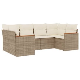 Maison exclusive - salon de jardin avec coussins 6 pcs beige résine tressée