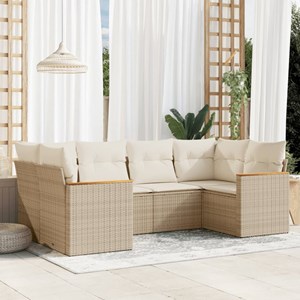 Maison exclusive - salon de jardin avec coussins 6 pcs beige résine tressée