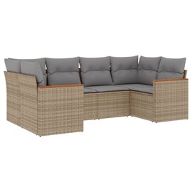 Maison exclusive - salon de jardin avec coussins 6 pcs beige résine tressée