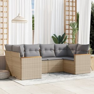 Maison exclusive - salon de jardin avec coussins 6 pcs beige résine tressée
