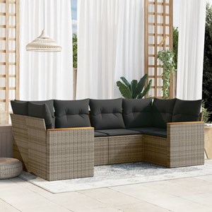 Maison exclusive - salon de jardin 6 pcs avec coussins gris résine tressée