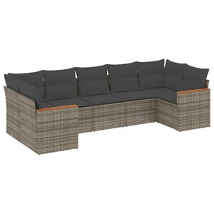 Maison exclusive - salon de jardin avec coussins 7 pcs gris résine tressée