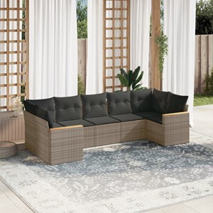Maison exclusive - salon de jardin avec coussins 7 pcs gris résine tressée