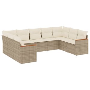 Maison exclusive - salon de jardin avec coussins 9 pcs beige résine tressée