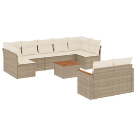 Maison exclusive - salon de jardin avec coussins 10 pcs beige résine tressée