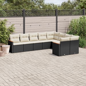 Maison exclusive - salon de jardin 9 pcs avec coussins noir résine tressée