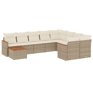 Maison exclusive - salon de jardin avec coussins 10 pcs beige résine tressée
