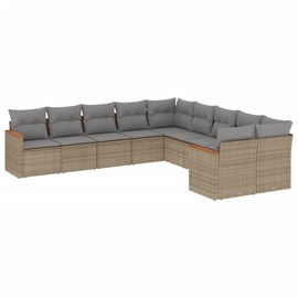 Maison exclusive - salon de jardin avec coussins 10 pcs beige résine tressée