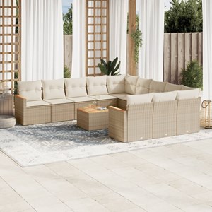 Maison exclusive - salon de jardin avec coussins 12 pcs beige résine tressée