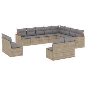 Maison exclusive - salon de jardin avec coussins 12 pcs beige résine tressée