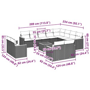 Maison exclusive - salon de jardin avec coussins 13 pcs noir résine tressée