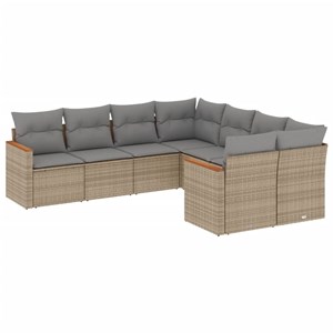 Maison exclusive - salon de jardin avec coussins 8 pcs beige résine tressée