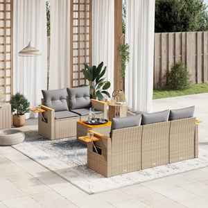 Maison exclusive - salon de jardin avec coussins 6 pcs beige résine tressée