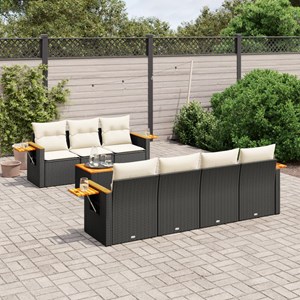 Maison exclusive - salon de jardin 8 pcs avec coussins noir résine tressée