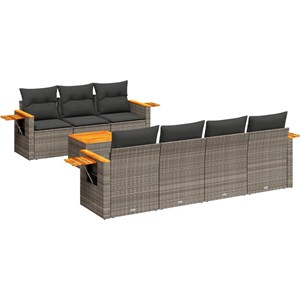 Maison exclusive - salon de jardin 8 pcs avec coussins gris résine tressée