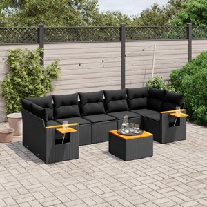 Maison exclusive - salon de jardin 8 pcs avec coussins noir résine tressée