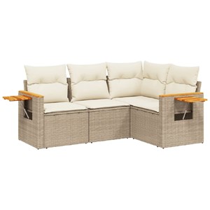 Maison exclusive - salon de jardin avec coussins 4 pcs beige résine tressée