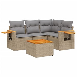 Maison exclusive - salon de jardin avec coussins 5 pcs beige résine tressée