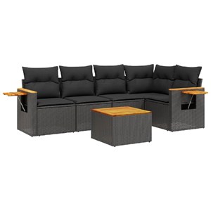 Maison exclusive - salon de jardin 6 pcs avec coussins noir résine tressée