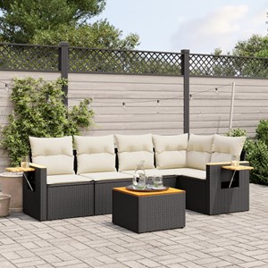 Maison exclusive - salon de jardin 6 pcs avec coussins noir résine tressée