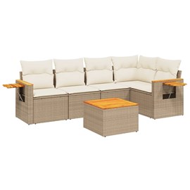 Maison exclusive - salon de jardin avec coussins 6 pcs beige résine tressée