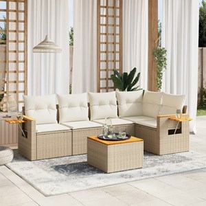Maison exclusive - salon de jardin avec coussins 6 pcs beige résine tressée