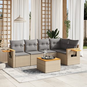 Maison exclusive - salon de jardin avec coussins 6 pcs beige résine tressée