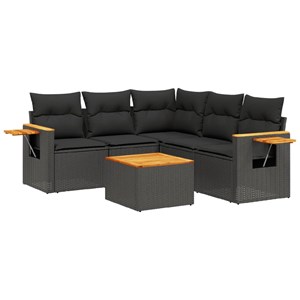 Maison exclusive - salon de jardin 6 pcs avec coussins noir résine tressée