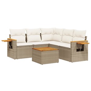 Maison exclusive - salon de jardin avec coussins 6 pcs beige résine tressée