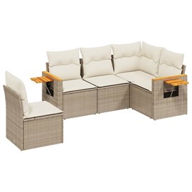 Maison exclusive - salon de jardin avec coussins 5 pcs beige résine tressée
