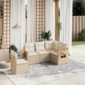 Maison exclusive - salon de jardin avec coussins 5 pcs beige résine tressée