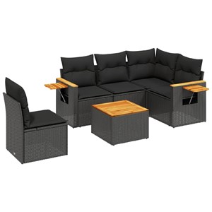 Maison exclusive - salon de jardin 6 pcs avec coussins noir résine tressée