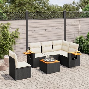 Maison exclusive - salon de jardin 6 pcs avec coussins noir résine tressée