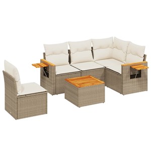Maison exclusive - salon de jardin avec coussins 6 pcs beige résine tressée