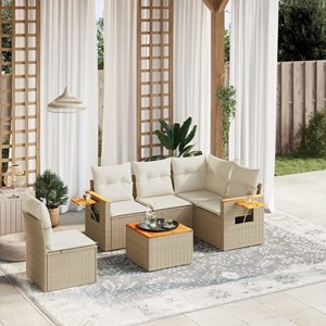 Maison exclusive - salon de jardin avec coussins 6 pcs beige résine tressée