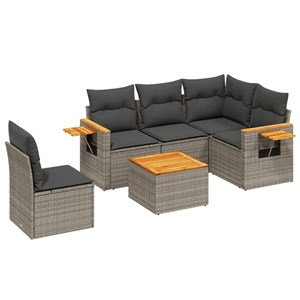 Maison exclusive - salon de jardin 6 pcs avec coussins gris résine tressée