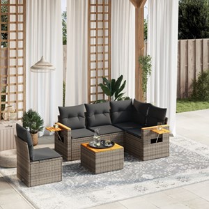 Maison exclusive - salon de jardin 6 pcs avec coussins gris résine tressée